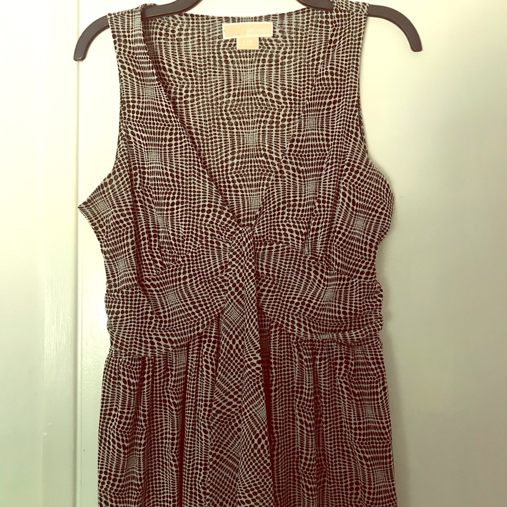 Black/White Michael Kors Flowy Sleeveless Mesh Top